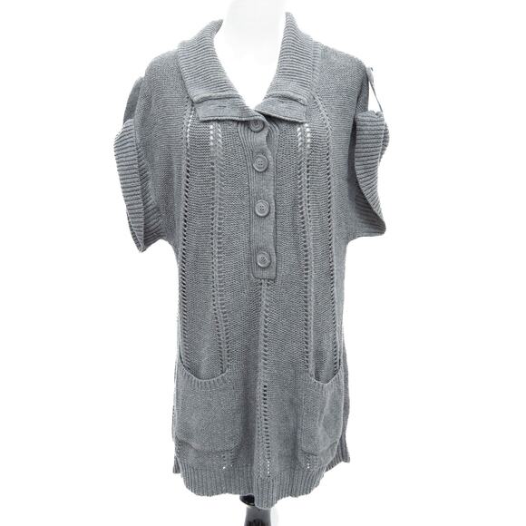 BCBG MaxAzria Women's Gray Sweater Tunic w/Front Pockets Size Medium - Picture 1 of 7